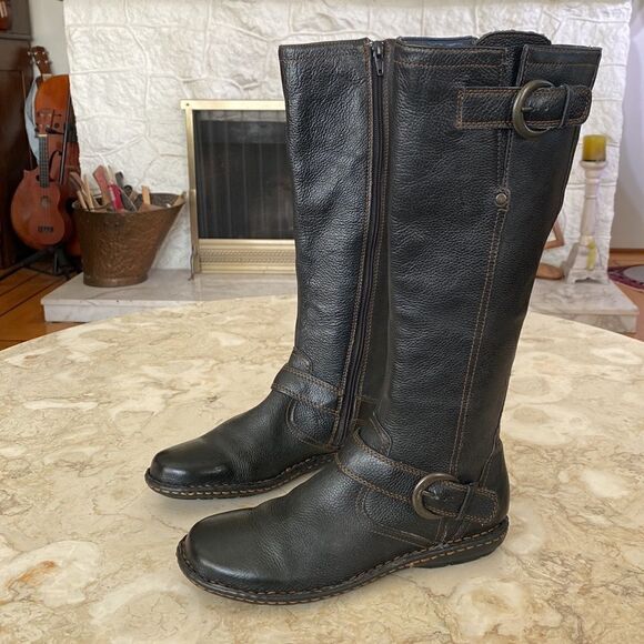 BOC BORN CONCEPT 6 Riding Boots Leather Knee High Black Zip Up - Picture 2 of 15